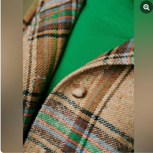 SÉZANE Suzon Multi Taupe Plaid Hooded Wool Coat Medium New - Picture 3 of 16